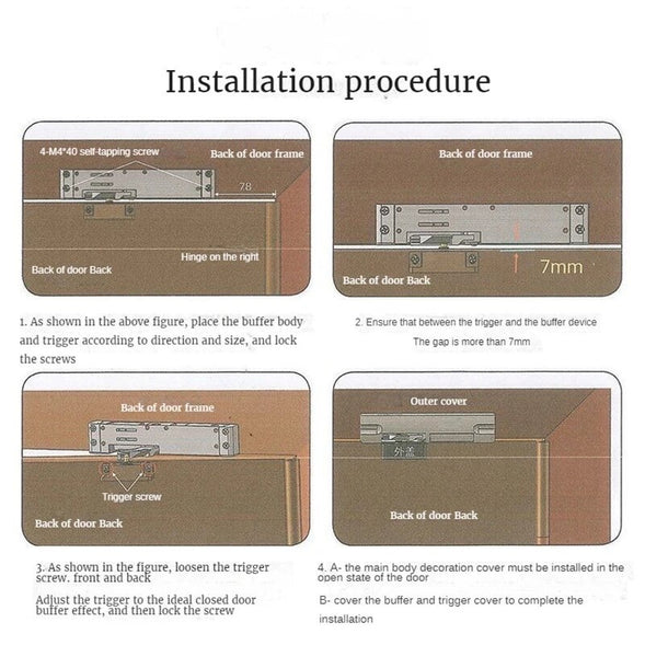 Door damper soft close HDB installation service automatic door closer