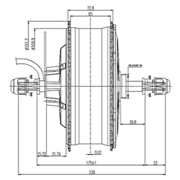 KOTTO E-Bike Motor 750W 1000W Motor