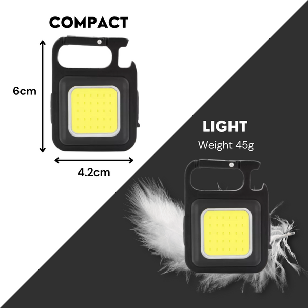 Portable Keychain Light/Mini COB LED Waterproof Magnetic Flashlight/Outdoor Activity Emergency Work/USB Rechargeable